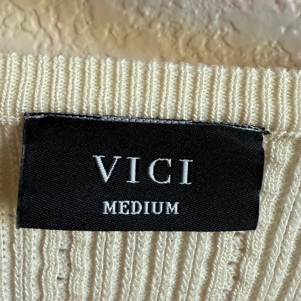 VICI Cream Ribbed Knit Bodysuit - Picture 2 of 9